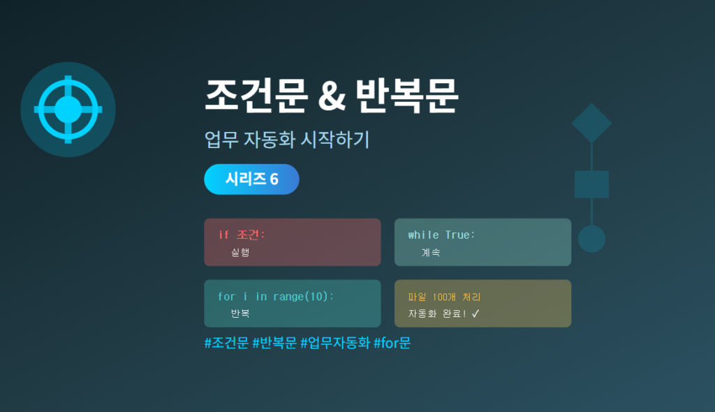파이썬 조건문과 반복문 완벽 가이드 - 업무 자동화로 배우는 if for while 문법